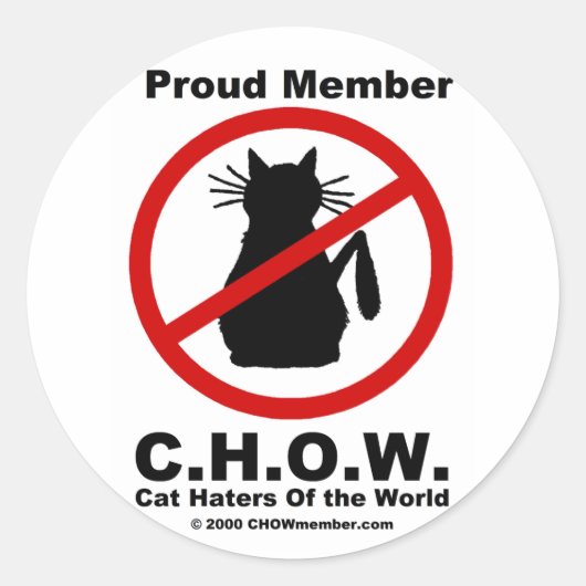 世界のステッカーのキャットヘイター ラウンドシール (正面)