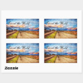 世界のステッカーを旅する 長方形シール (シート)