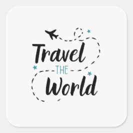 世界のステッカーを旅行する スクエアシール