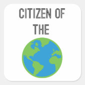 世界のステッカー市民 スクエアシール (正面)