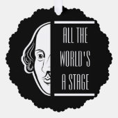 世界のステージシェイクスピア引用文のセスピアン オーナメントカード (正面)