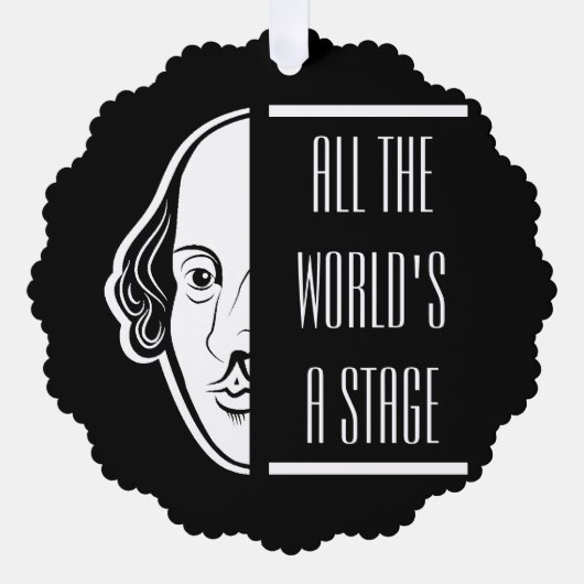 世界のステージシェイクスピア引用文のセスピアン オーナメントカード (正面)