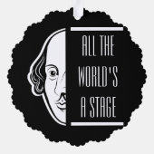 世界のステージシェイクスピア引用文のセスピアン オーナメントカード (裏面)