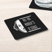 世界のステージシェイクスピア引用文のセスピアン スクエアペーパーコースター (アングル)