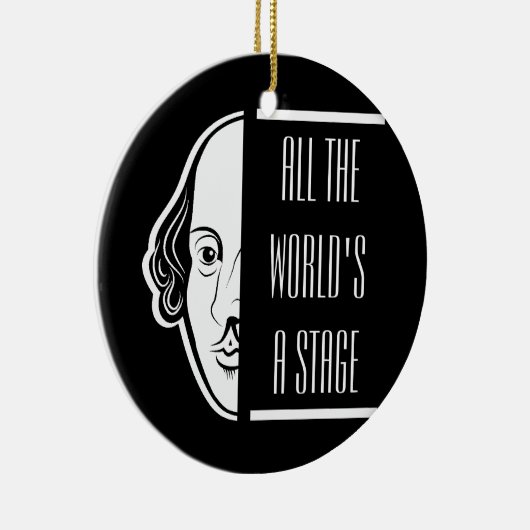 世界のステージシェイクスピア引用文のセスピアン セラミックオーナメント (右)