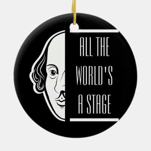 世界のステージシェイクスピア引用文のセスピアン セラミックオーナメント (裏面)