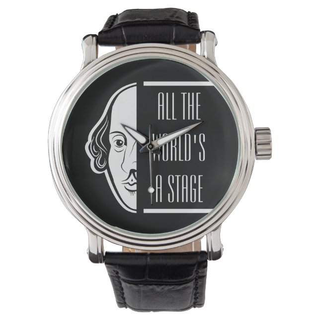 世界のステージシェイクスピア引用文のセスピアン 腕時計 (正面)