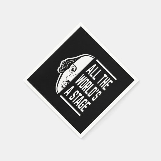 世界のステージシェークスピア引用文 スタンダードカクテルナプキン (角)