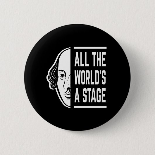 世界のステージシェークスピア引用文 缶バッジ (正面)