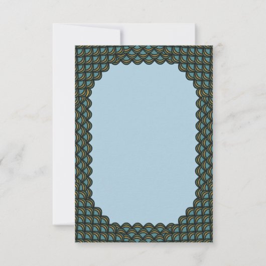 世界のステージブルーのスケール中世 サンキューカード (裏面)