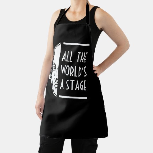 世界のステージ・シェークスピア・セスピアン引用文 エプロン (インサイチュ)