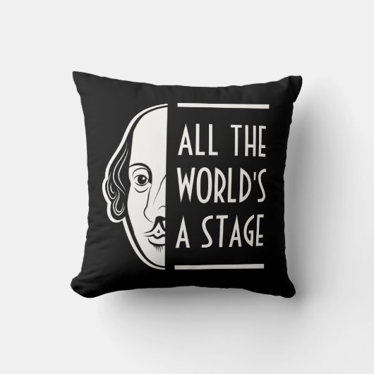 世界のステージ・シェークスピア・セスピアン引用文 クッション (正面)