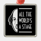 世界のステージ・シェークスピア・セスピアン引用文 メタルオーナメント (正面)