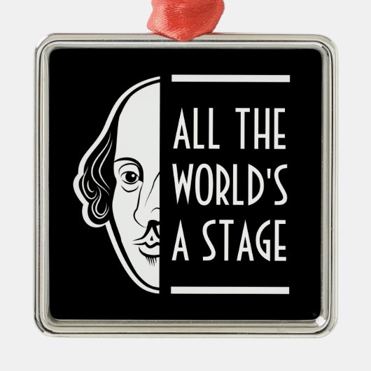世界のステージ・シェークスピア・セスピアン引用文 メタルオーナメント (正面)