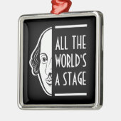 世界のステージ・シェークスピア・セスピアン引用文 メタルオーナメント (左)