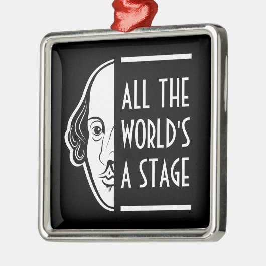 世界のステージ・シェークスピア・セスピアン引用文 メタルオーナメント (左)