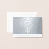 世界のスノーフレークモダンクリスマスシルバーへの喜び 箔カード (裏面封筒付き)