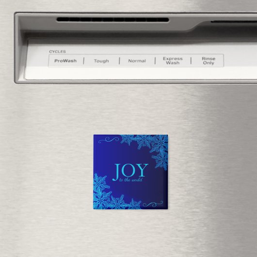 世界のスノーフレーク・マグネットに美しい青の喜び マグネット (インサイチュ (食洗機))