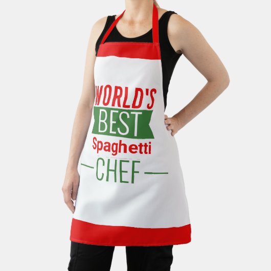 世界のスパゲティ最高のシェフ – 赤い白い緑 エプロン (インサイチュ)