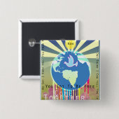 世界のソニーATVの叙情詩上の平和 缶バッジ (正面&裏面)