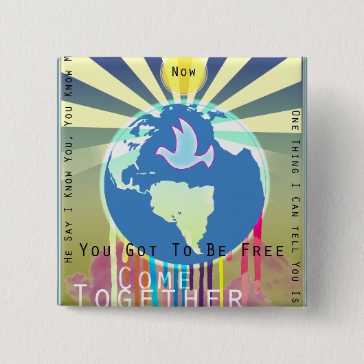 世界のソニーATVの叙情詩上の平和 缶バッジ (正面)