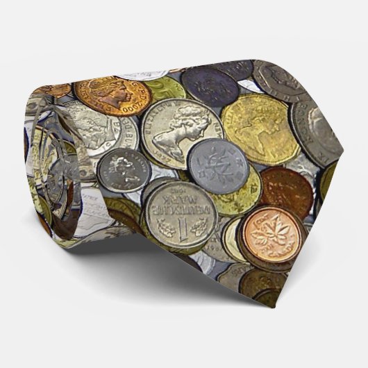 世界のタイの硬貨 ネクタイ (ロール)