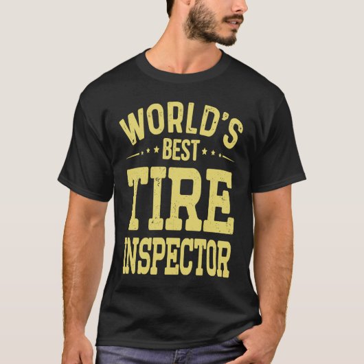 世界のタイヤ最高の点検員の役職Tire Inspec Tシャツ (正面)