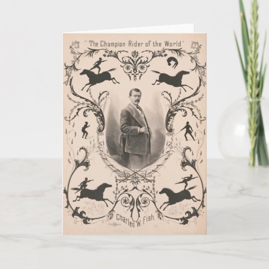 世界のチャンピオンライダー、チャールズ・W・フィッシュ。 カード (正面)