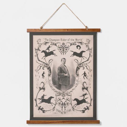 世界のチャンピオンライダー、チャールズ・W・フィッシュ。 吊り下げ型タペストリー (正面)