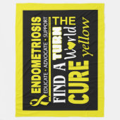 世界のティール（緑がかった色）を変える…子宮内膜症 フリースブランケット (正面)