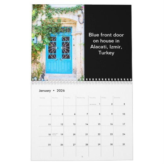世界のドアと出入り口 カレンダー (1月 2026)