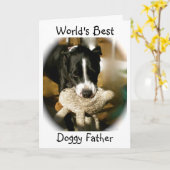 世界のドギー最高のの父親 カード (黄色い花)