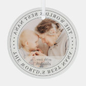 世界のナナ最高ののクラシックシンプル写真 ガラスオーナメント (裏面)