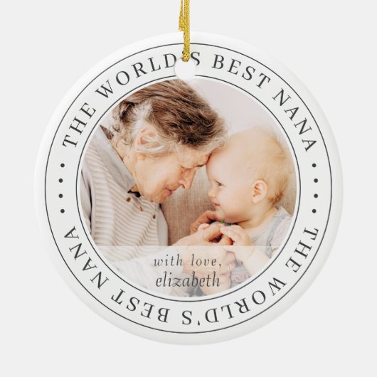世界のナナ最高ののクラシックシンプル写真 セラミックオーナメント (裏面)