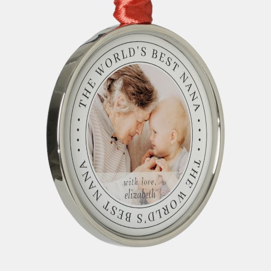 世界のナナ最高ののクラシックシンプル写真 メタルオーナメント (右)