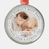 世界のナナ最高ののクラシックシンプル写真 メタルオーナメント (正面)