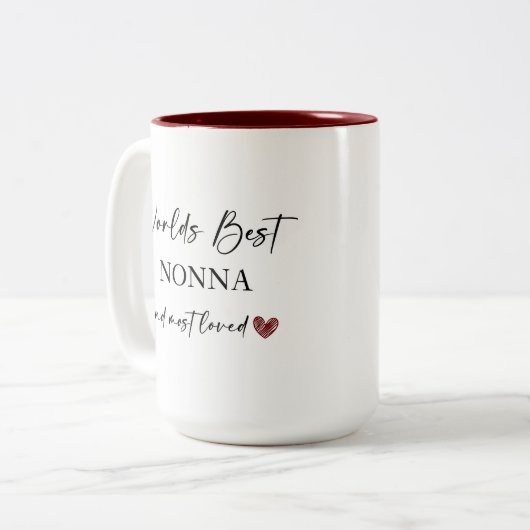 世界のノナ最高のと最も愛された写真の贈り物 ツートーンマグカップ (正面左)