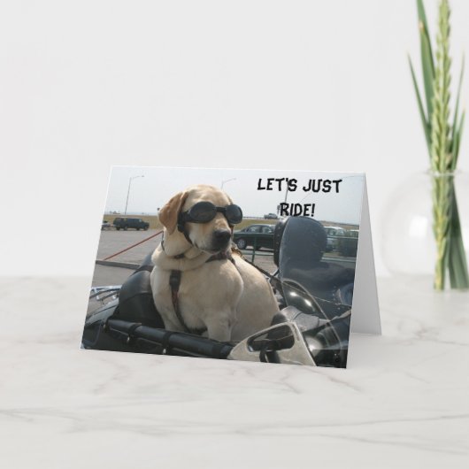 世界のバイクもしくは自転車に乗る人犬のカードを作る カード (正面)