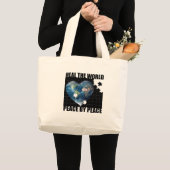 世界のバッグを直して下さい ラージトートバッグ (正面(商品))