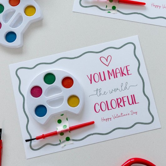 世界のバレンタインカラフルキッドスクールを作る シーズンカード