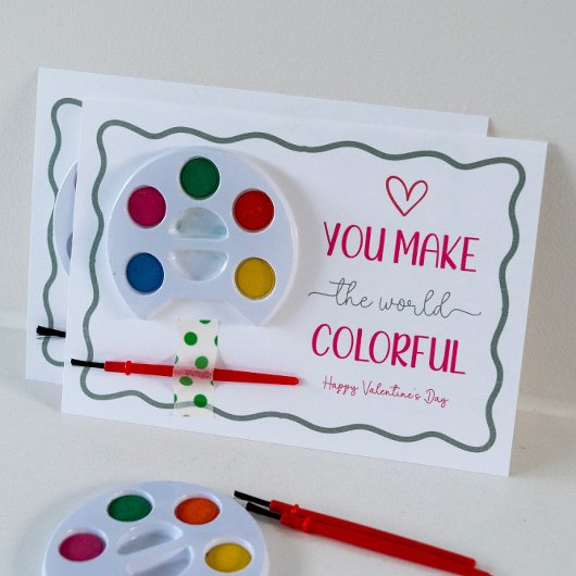 世界のバレンタインカラフルキッドスクールを作る シーズンカード