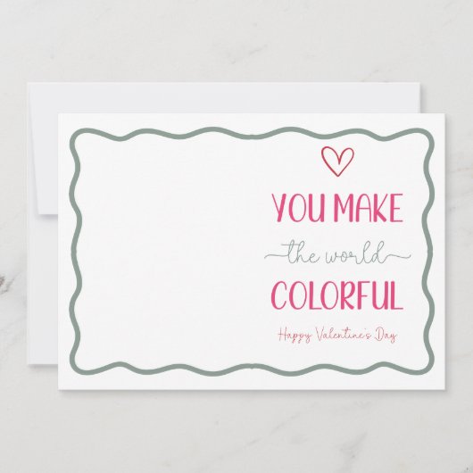 世界のバレンタインカラフルキッドスクールを作る シーズンカード (正面)