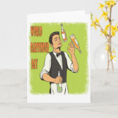 世界のバーテンダー日-感謝日 カード (黄色い花)