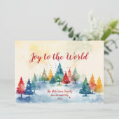 世界のパインズクリスマスカーカラフルドへの喜び シーズンカード (スタンド正面)