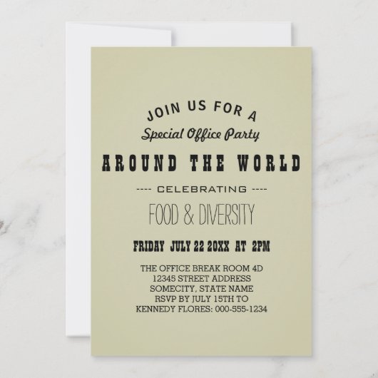 世界のパスポートのまわり 招待状 (裏面)