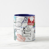 世界のパスポートパターン マグカップ (中央)