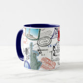 世界のパスポートパターン マグカップ (正面左)