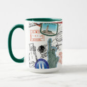 世界のパスポートパターン マグカップ (左)