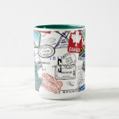 世界のパスポートパターン マグカップ (中央)