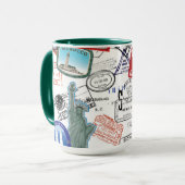 世界のパスポートパターン マグカップ (正面左)